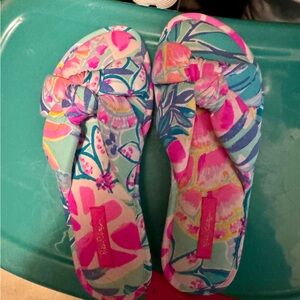 NWT Lilly Pulitzer Sea Glass Aqua Pool Slippers